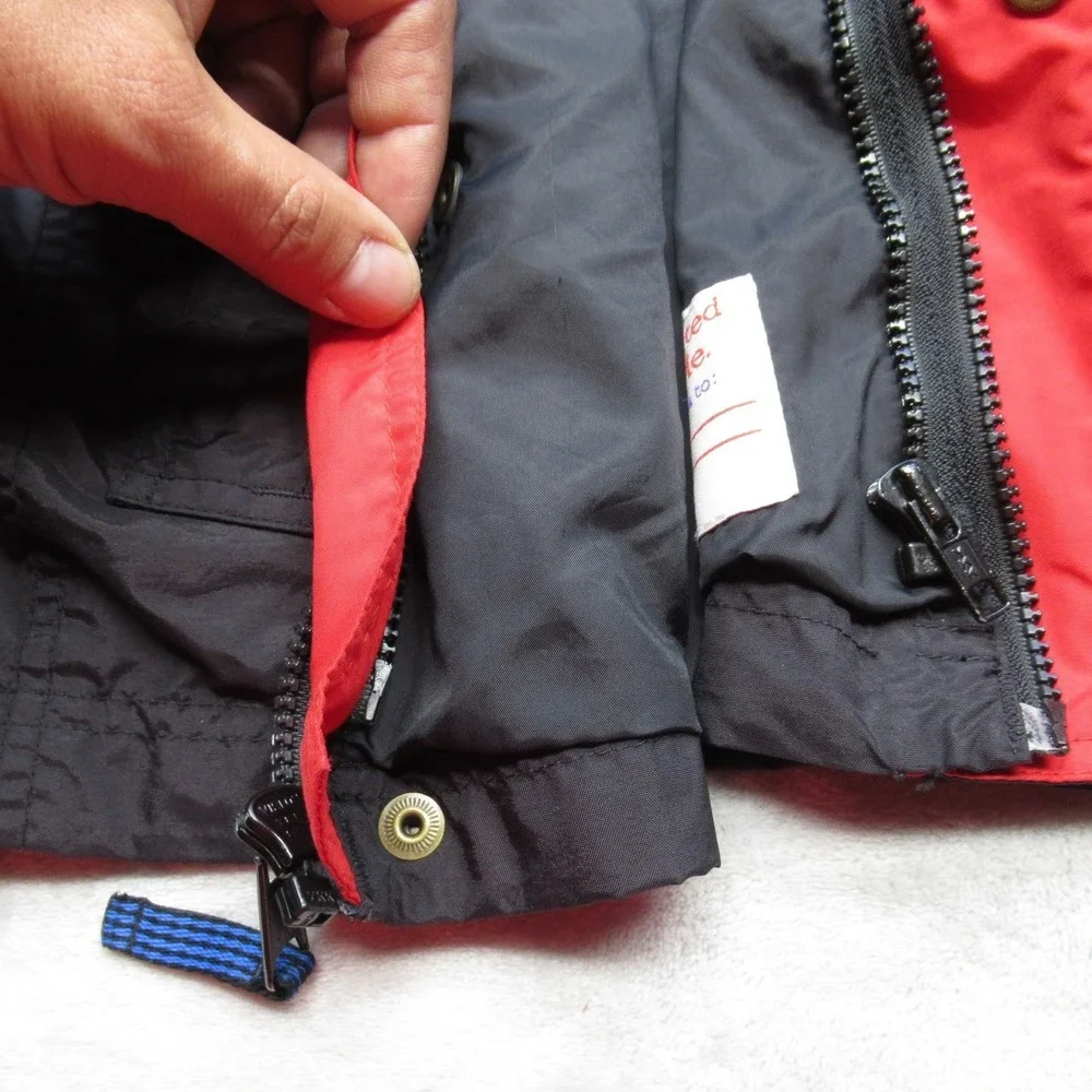 Vintage Columbia Jacket Youth 14/16 Large Blue Red Waterproof 3in1 Shell 90s‎
